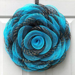 Blue Black "Breakfast at Tiffany's" Rose wall art